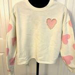 Cropped Pearl Heart Sweatshirt! Pink Size XL Photo 0