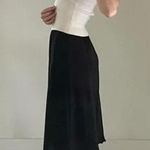 Sara Beth Vintage 80s Satin Midi Slip Skirt Black Size S Photo 1