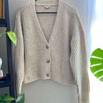 a.n.a  Cream Knit Cropped Cardigan Sweater Photo 0