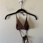 TAN + Lines by Sivan Ayla Chocolate Brown Shimmery Bikini Set M/L Summer Vacay Size M Photo 4