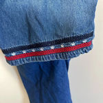 Vintage 90’s Agapo Embroidered American flag denim cropped overalls sizeXL Blue Size XL Photo 7