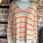 Minnie Rose  Orange and Gray Linen Hoodie Sweater Sz Medium Photo 1