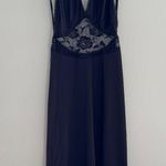 Indah  Viscose Spandex Halter Maxi Dress Lace Cutout Detail Photo 5