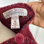 Karen Scott Collections Sweater Vest Medium Red Cable Knit Sleeveless Top Photo 1