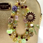Handmade 🌻Luxury Bag/Phone Chain Charm/Keychain Purple Sunflower Bling Crystal Beads Photo 2