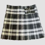 No Boundaries  Juniors' Mini Denim Pleated Black & White Skirt Medium (7-9) NWOT Photo 1