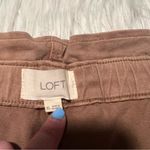 Loft Cuffed Paperbag High Waisted Twill Shorts Tan XL Photo 8