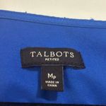 Talbots  Royal Blue Sleeveless Tank Blouse Quarter Button Medium Petite Photo 1