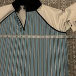 NWT Belyn Key Piped Shade Raglan Golf Top In Moonstruck Stripe‎ White/Blue Small Blue Photo 9