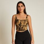 Banana Republic Factory Leopard Print Linen-Blend Cropped Bustier Top Size 10 Photo 9