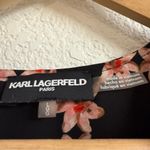 Karl Lagerfeld  Black Floral Ruffled Sleeveless Blouse Size Large Photo 2