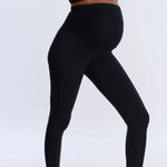 Motherhood Maternity NWT! black over the belly leggings, Large Photo 0