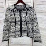 Chico's Chico’s Tribal Fair Isle Southwestern Full Zip Knit Jacket Black Ivory Small Photo 8