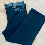 Loft Size 31”/ 12 Black Pants with Leather Trim and Ring Detail Photo 0
