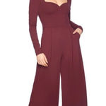 Susana Monaco NWT  Sweetheart Long Sleeve Jumpsuit Malbec Sz Small $258 Photo 0
