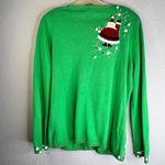 Vintage Berek2 Christmas Santa‎ Zip Cardigan Sweater Green Size M Photo 4