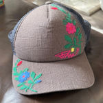 prAna  Floral Embroidered trucker Cap - Gray and Multicolor SnapBack Photo 0
