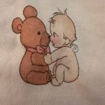 Brandy Melville  John Galt Beige Baby Tee with Bear and Baby Design NWOT Photo 2