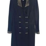 Danny & Nicole Black Green Animal Print Contrast Novelty Button Blazer Dress 10P Photo 0