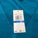 Michael Kors Deep Teal Cutout Shoulder V Neck Long Sleeve Top XL NWT Photo 3