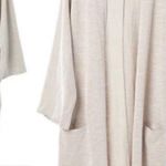 Donni Draped Cardigan Ribbed Sweater Duster Tan Taupe Size M Photo 5
