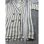 Anthropologie Plicro Blazer Womens XS White Black Striped Linen Double Breasted Photo 13