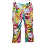 Lilly Pulitzer Vtg White Label Cropped Pants Sz 8 Floral Patchwork Colorful Photo 1