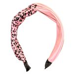 Pink Vegan Leather Bohemian Animal Cheetah Print Knotted Summer Headband NEW Photo 1