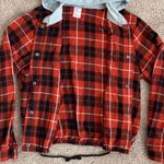 No Boundaries Juniors Cinched Waist Red Plaid Hoodie Photo 4