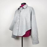 Good American Grey Cropped Sweatshirt Jacket Shacket Cotton Size 5/6 (2XL-3XL) Photo 9