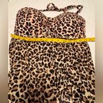 Kona Sol  tankini swim top - leopard animal print - brown tan black - Medium Photo 9