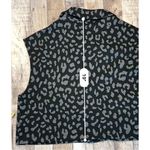 Lavish  Black Grey Cropped Leopard Print Jacket Vest sz MEDIUM NWT‎ Photo 6