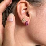 Garnet Studs Gold Photo 2