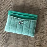 Coach Colored Denim Quilted Essential Card Case, Green Ivy Photo 15