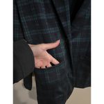 Amazon Blazer Jacket Preppy Blue Green Plaid Pockets Lapel Collar Button Women's XS NWT Photo 3