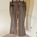 Judy Blue  EUC Women's Plus Brown Vertical Striped Flare Jeans Boho Retro 20W Photo 3