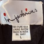 Vintage In Fashions Black Gold Sequin Beaded Silk Top Blouse Women Large Photo 7