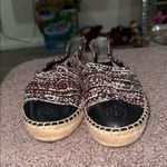 Tory Burch Burgundy Tweed Espadrilles with Black Toe Photo 1