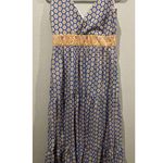 J.Crew POINT SUR Tiered Maxi in Braga Vintage Peri Royal Blockprint Dress Photo 1