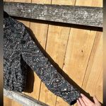 Loft Ann Taylor Size Medium Black Floral Print Full Zip Jacket Lightweight Cute Photo 4