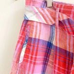 C&C California Plaid Linen Belted Shorts Photo 3