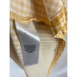 Adrianna Papell  Yellow Gingham Print Ruffle Neck Sleeveless Blouse Size Medium Photo 3