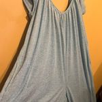 Free People beach blue linen blend oversized jumpsuit xs Photo 0