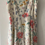 Old Navy  Floral Midi Dress - Cream with Red and Green Photo 0