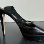 Brian Atwood  Black Leather Party Dancing Sexy Platform 5” Heel Size 9.5 EU 40 Photo 3
