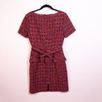 Trina Turk Belted Short Sleeve Peplum Sheath Dress Duchess Cotton Wool Tweed 8 Photo 3