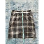 Chadwick's Gray Off White Pink Plaid Wool Blend Skirt Size 2 Petite Photo 5