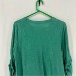 Erin London  Half Sleeve V Neck Shirt Womens Medium Green Photo 5