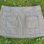 American Eagle Y2K  Outfitters vintage brown and blue plaid mini skirt Photo 3