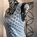 Fossil  Polka Dot Tank Top white blue sheer racerback women’s‎ small Photo 3